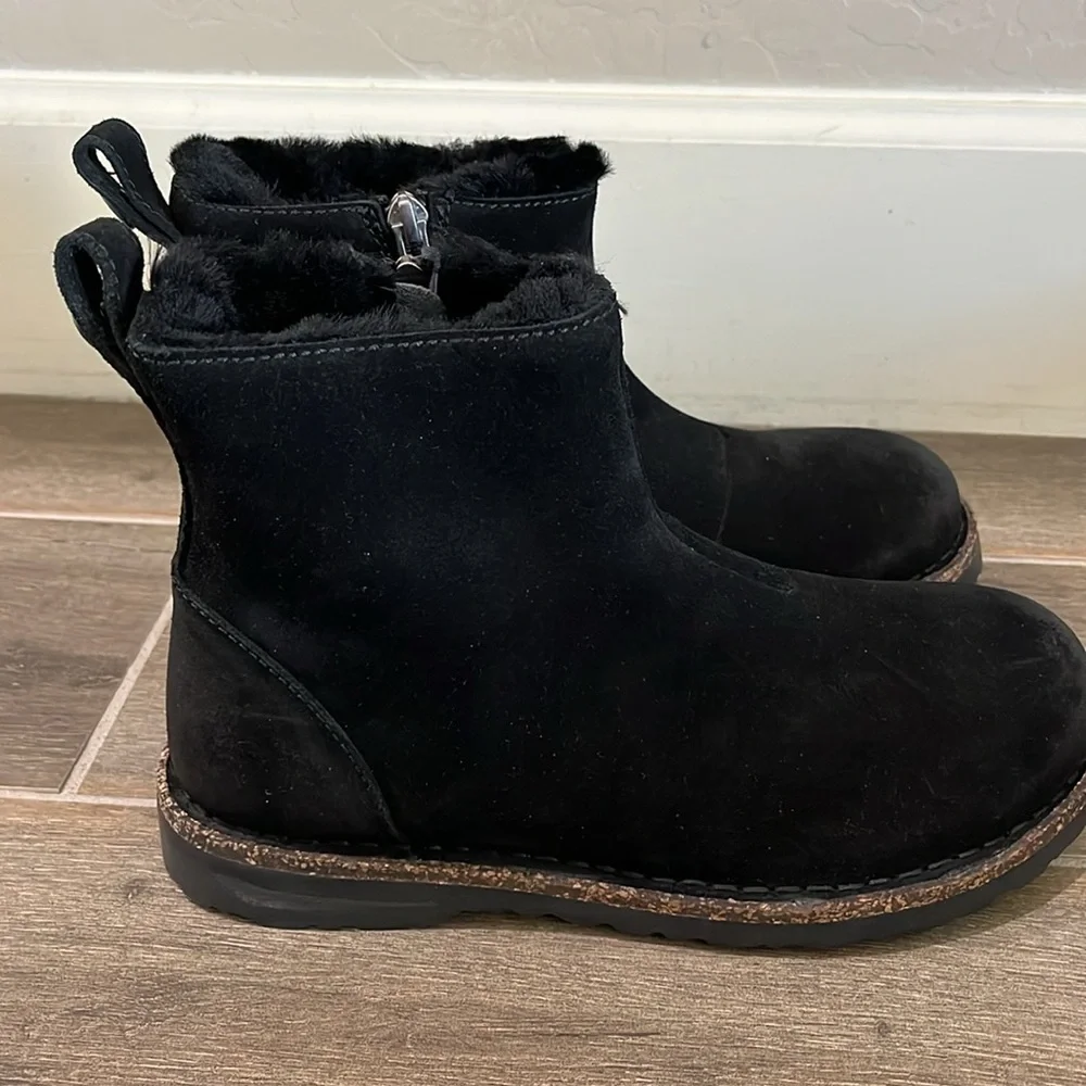 NEW Birkenstock Melrose Genuine Shearling Bootie Black Size 37 / 6